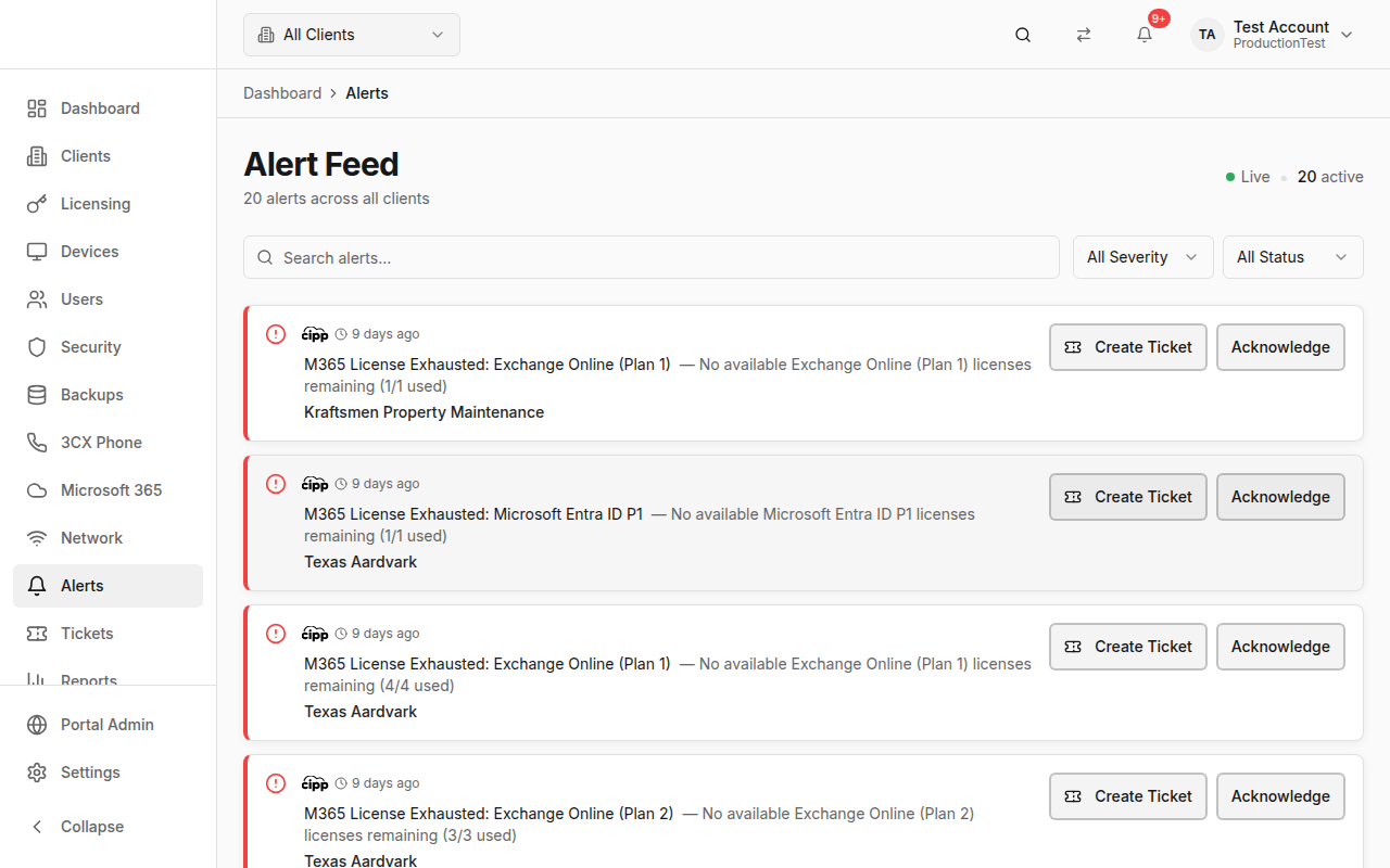 Alerts Page