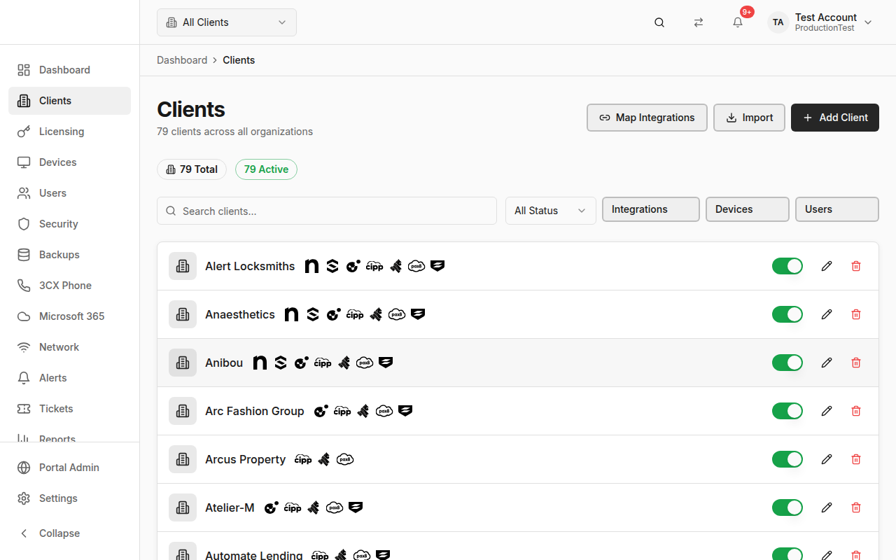 Clients Page