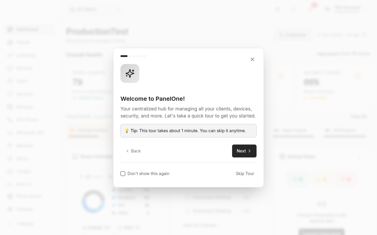 PanelOne Dashboard