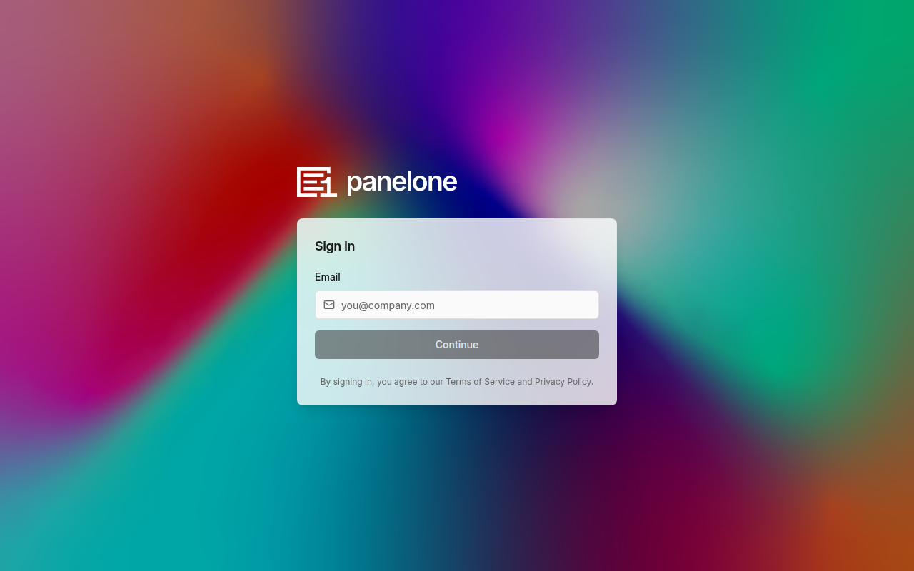 PanelOne Login Page