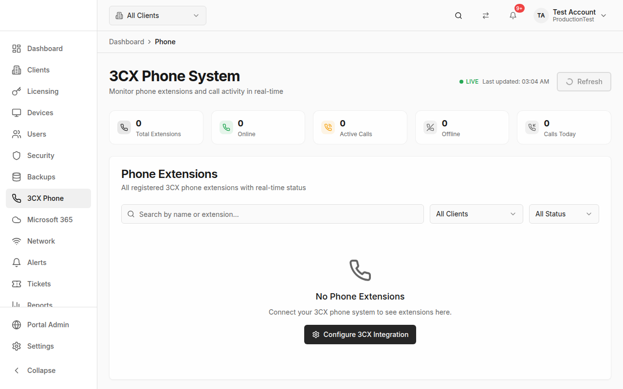 3CX Phone System Page