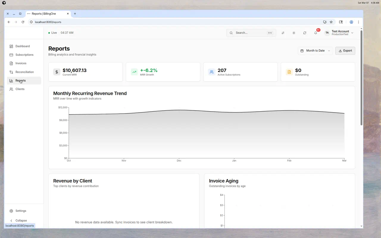 Reports Page