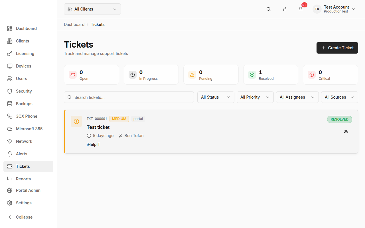 Tickets Page