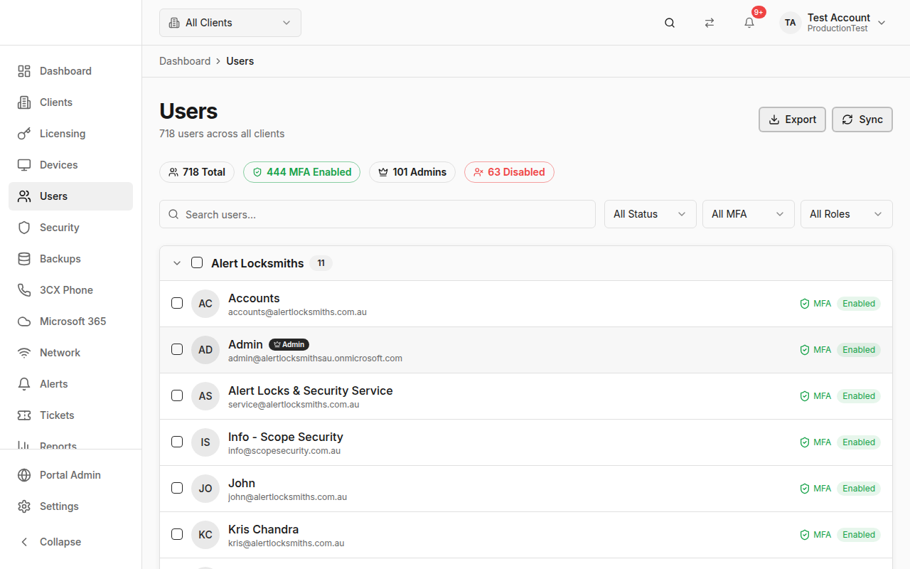Users Page